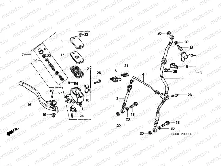 F-5-1 FRONT MASTER CYLINDER (ST1100PS / PT)