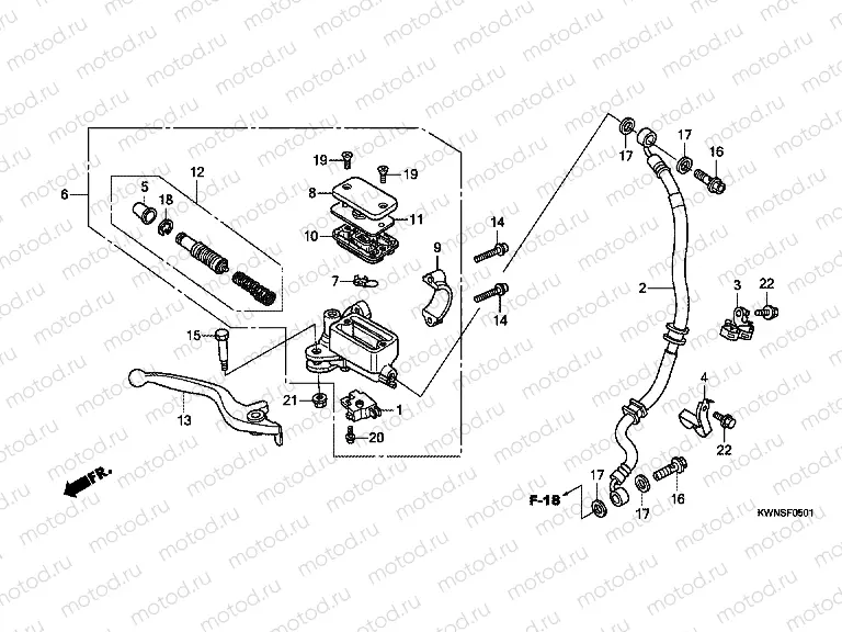 F-5-1 FRONT MASTER CYLINDER (WW125SD)