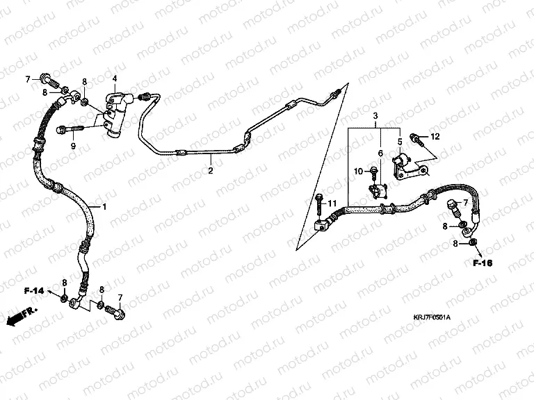 F-5-1 REAR BRAKE HOSE (FES125) (FES150)