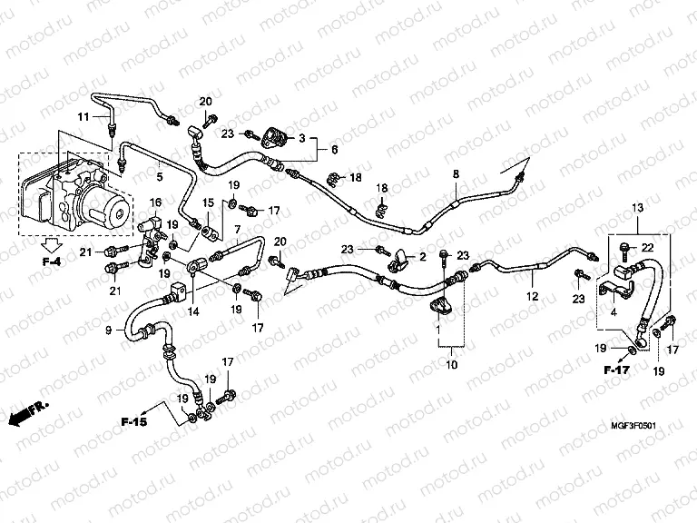 F-5-1 REAR BRAKE HOSE (FJS600A9-KO)