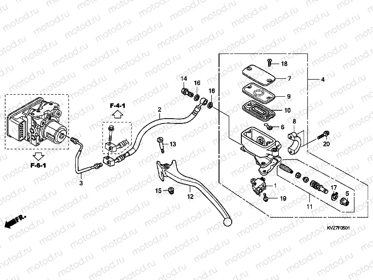 F-5-1 REAR BRAKE MASTERCYLINDER (NSS250A)