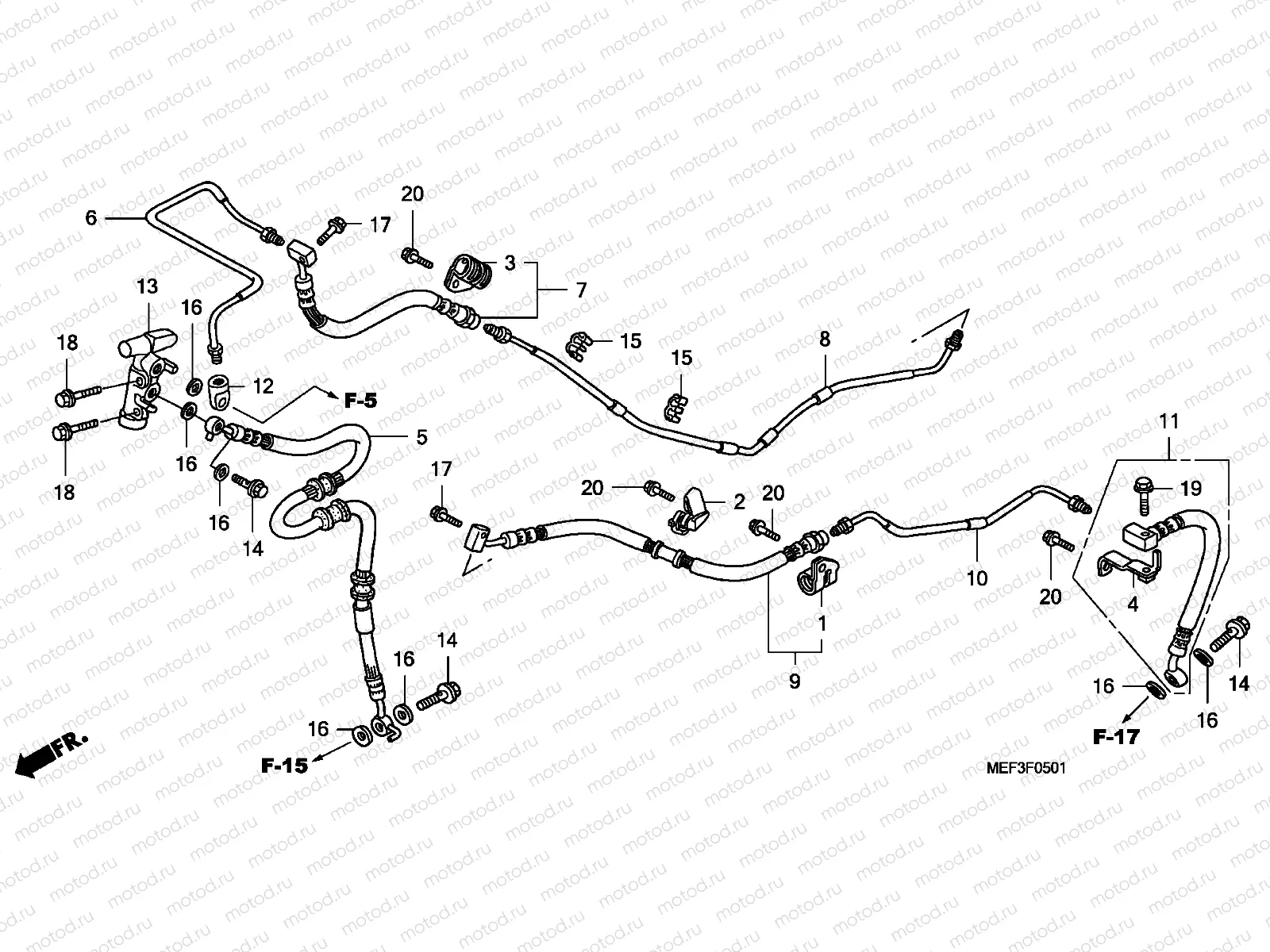 F-5-1 REAR BRAKE PIPE(FJS400D8)