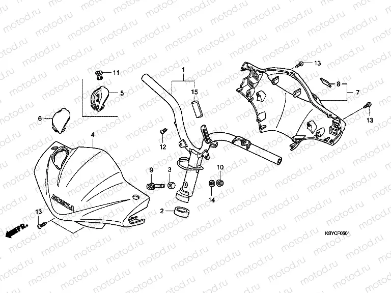 F-5-1 STEERING HANDLE / HANDLE COVER (2)
