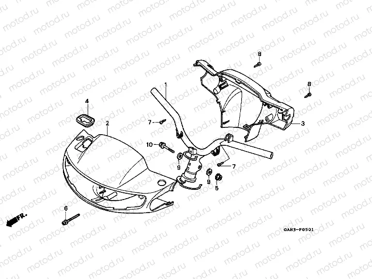 F-5-1 STEERING HANDLE / HANDLE COVER (2)