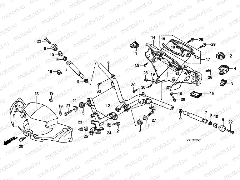 F-5-1 TIE ROD TUBE / HANDLE COVER / SWITCH (2)