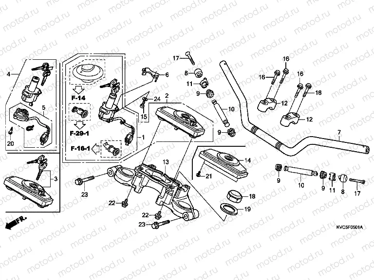 F-5-1 TIE ROD TUBE / UPPER AXLE (GLH125SH)