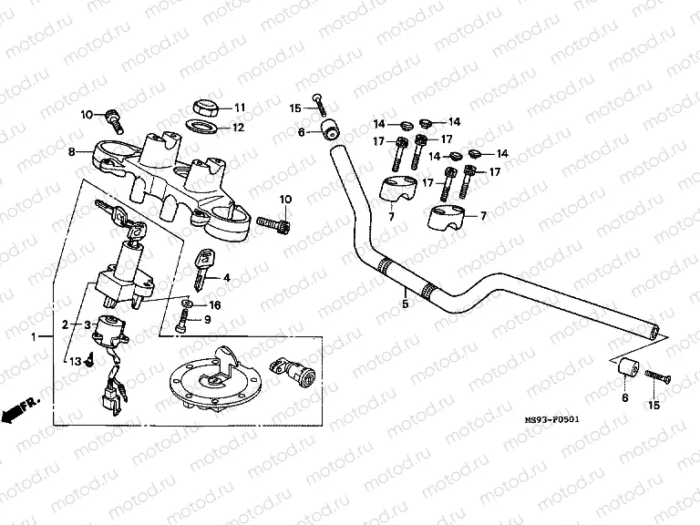 F-5-1 TIE ROD TUBE / UPPER BRIDGE (NTV650P)