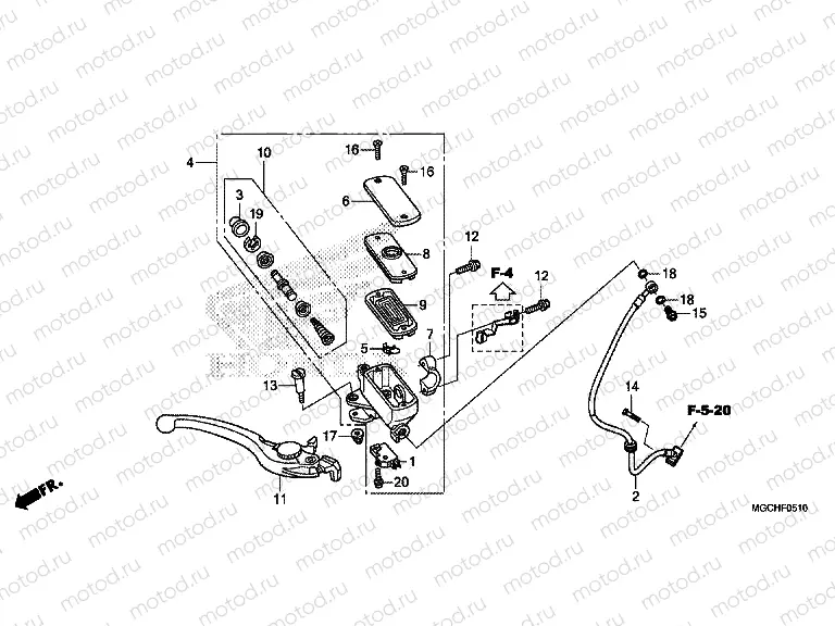 F-5-10 FR. BRAKE MASTER CYLINDER