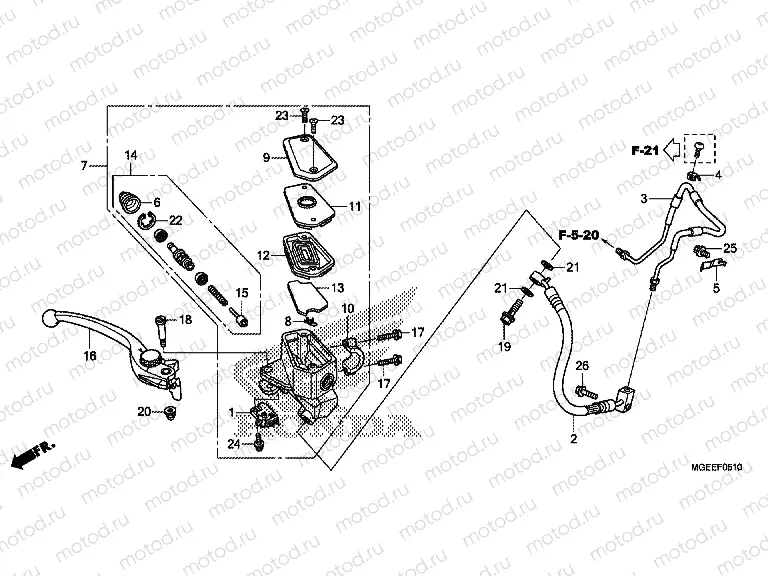 F-5-10 FR. BRAKE MASTER CYLINDER