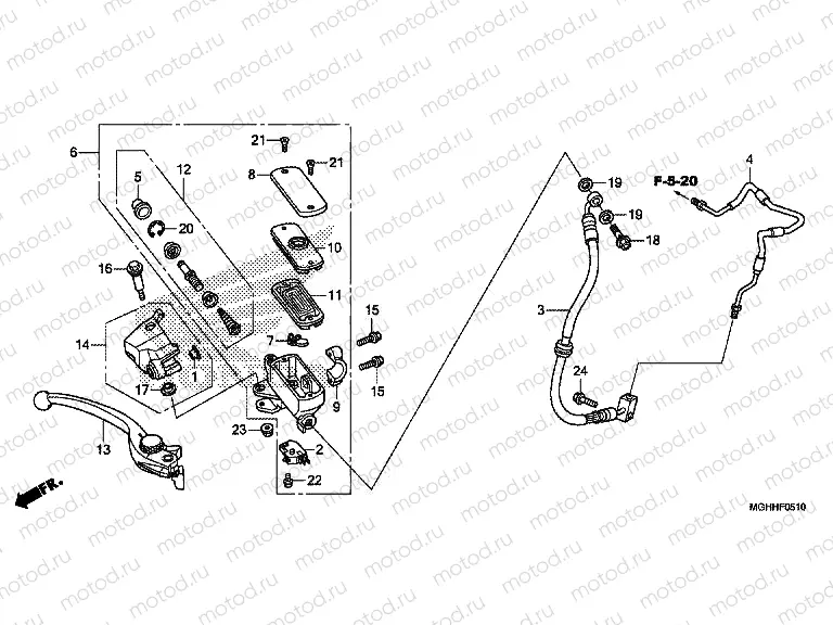 F-5-10 FR. BRAKE MASTER CYLINDER