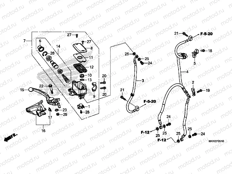 F-5-10 FR. BRAKE MASTER CYLINDER