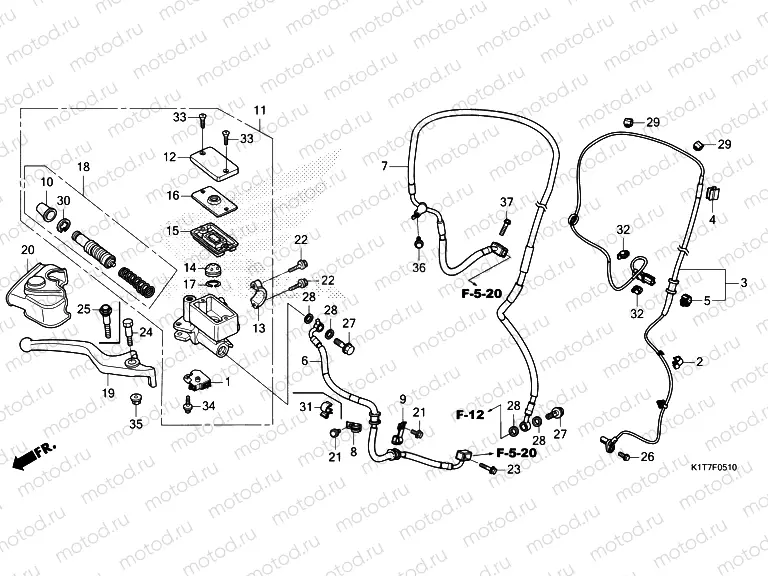 F-5-10 FR. BRAKE MASTER CYLINDER