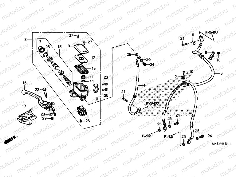 F-5-10 FRONT BRAKE MASTER CYLINDER