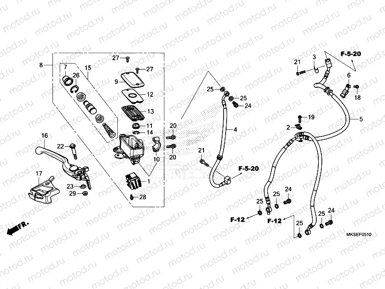 F-5-10 FRONT BRAKE MASTER CYLINDER