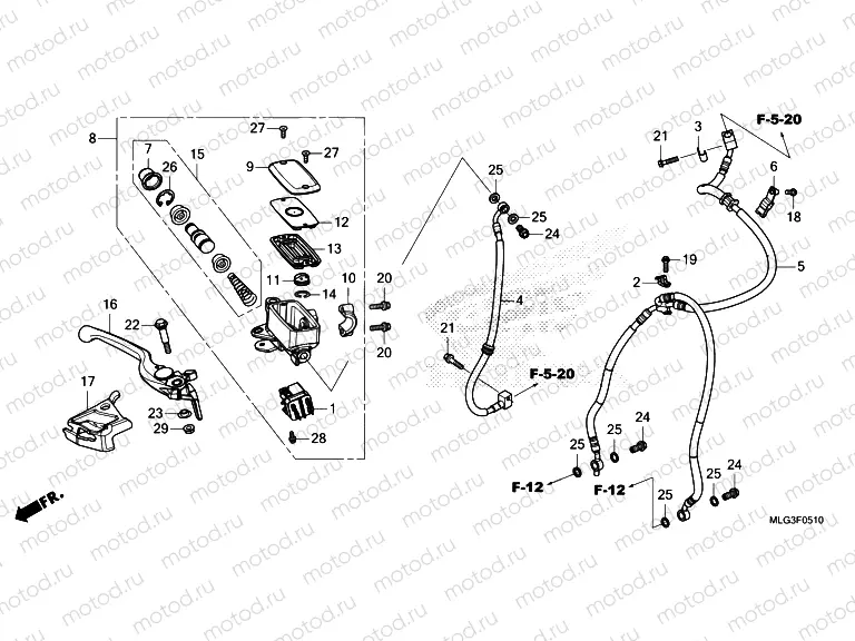 F-5-10 FRONT BRAKE MASTER CYLINDER
