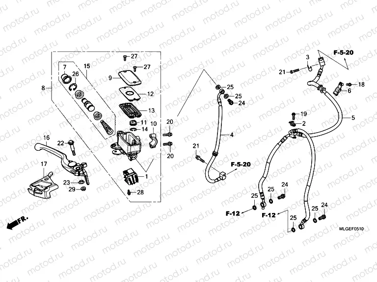 F-5-10 FRONT BRAKE MASTER CYLINDER