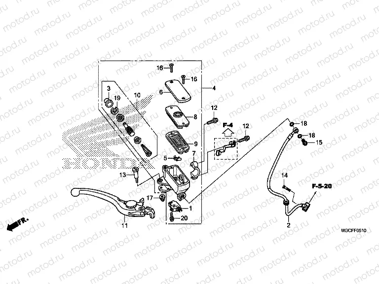F-5-10 FRONT BRAKE MASTER CYLINDER
