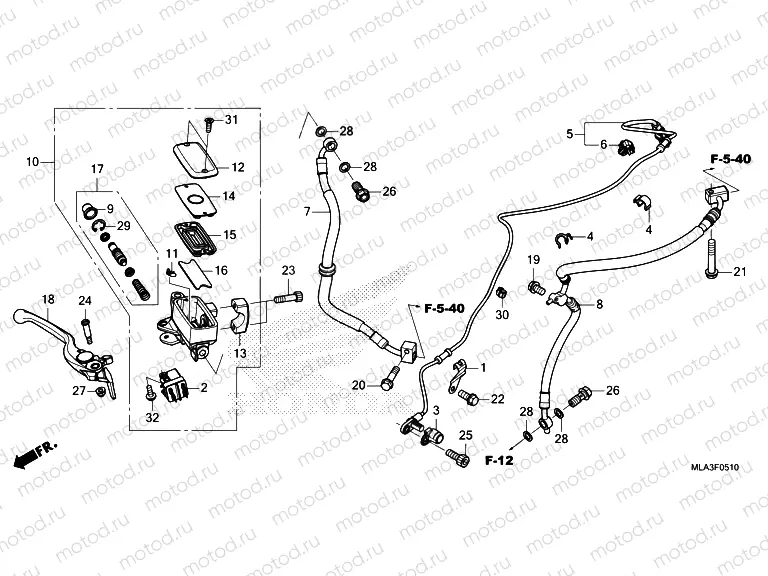 F-5-10 FRONT BRAKE MASTER CYLINDER
