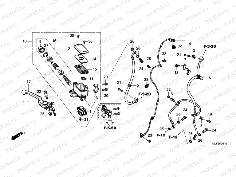 F-5-10 FRONT BRAKE MASTER CYLINDER