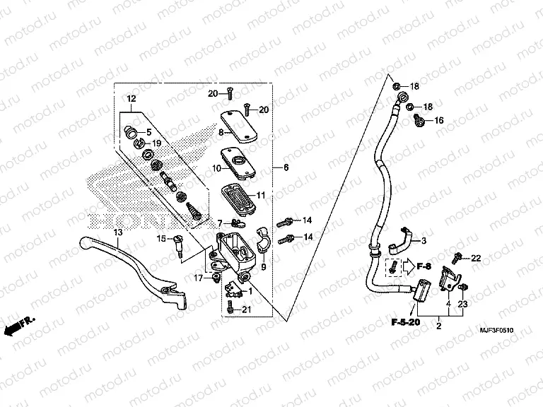F-5-10 FRONT BRAKE MASTER CYLINDER