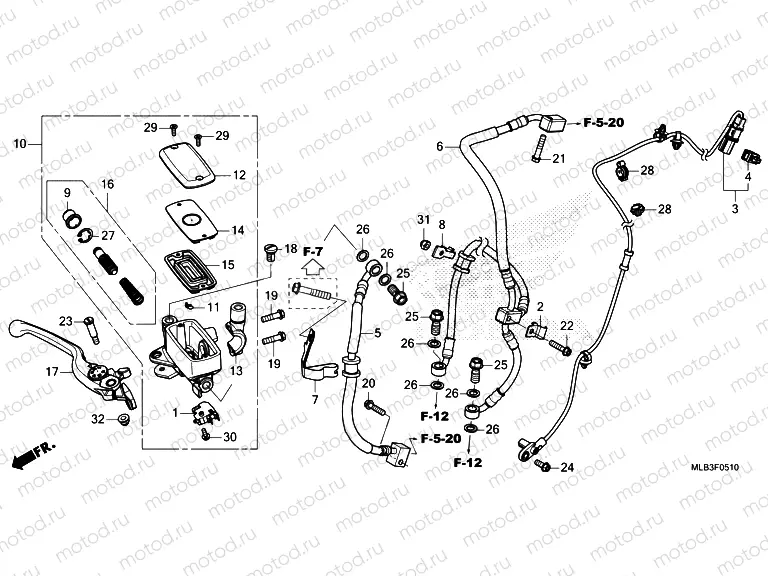 F-5-10 FRONT BRAKE MASTER CYLINDER