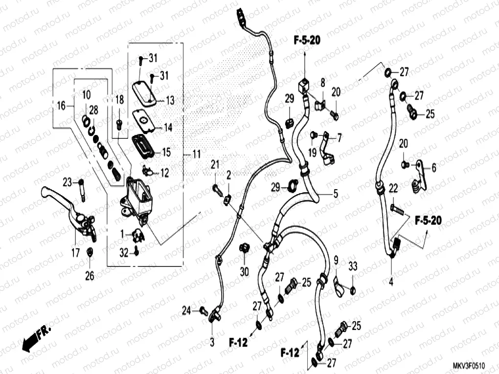 F-5-10 FRONT BRAKE MASTER CYLINDER