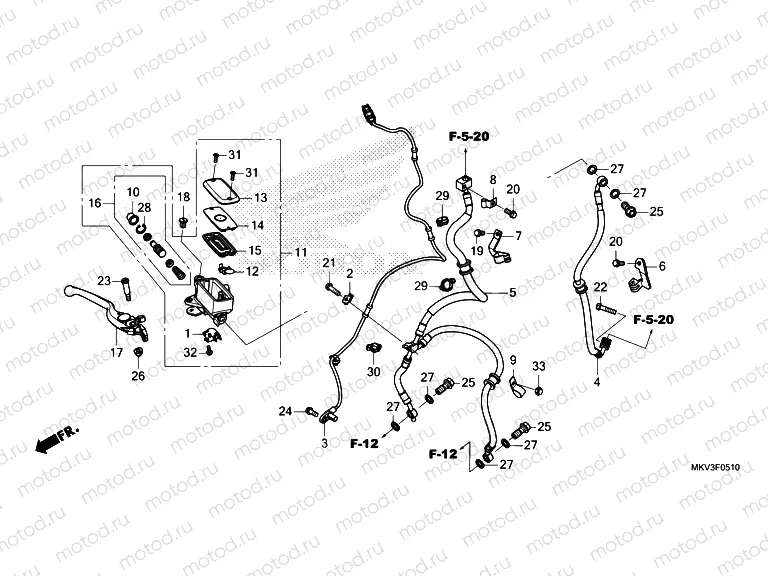F-5-10 FRONT BRAKE MASTER CYLINDER