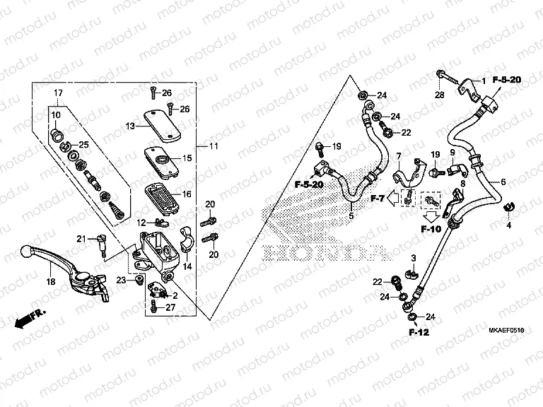 F-5-10 FRONT BRAKE MASTER CYLINDER