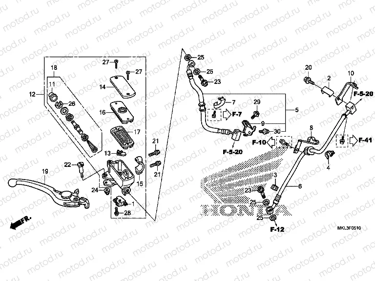 F-5-10 FRONT BRAKE MASTER CYLINDER