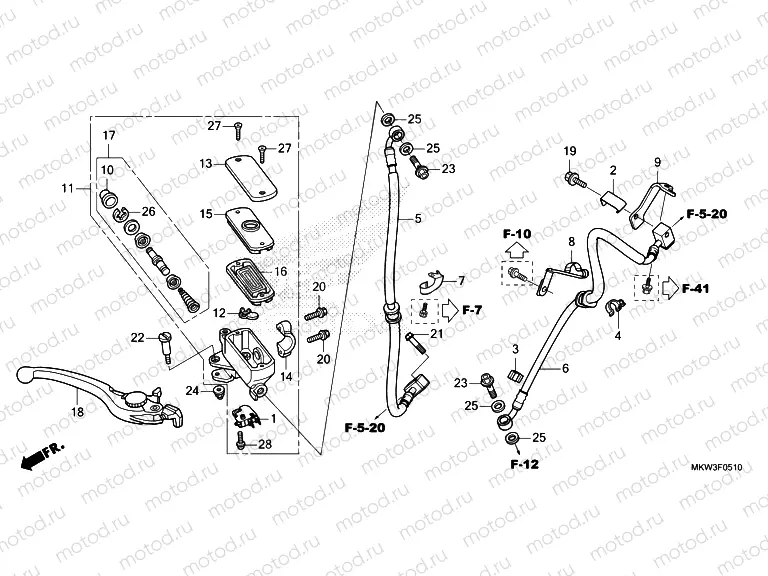 F-5-10 FRONT BRAKE MASTER CYLINDER