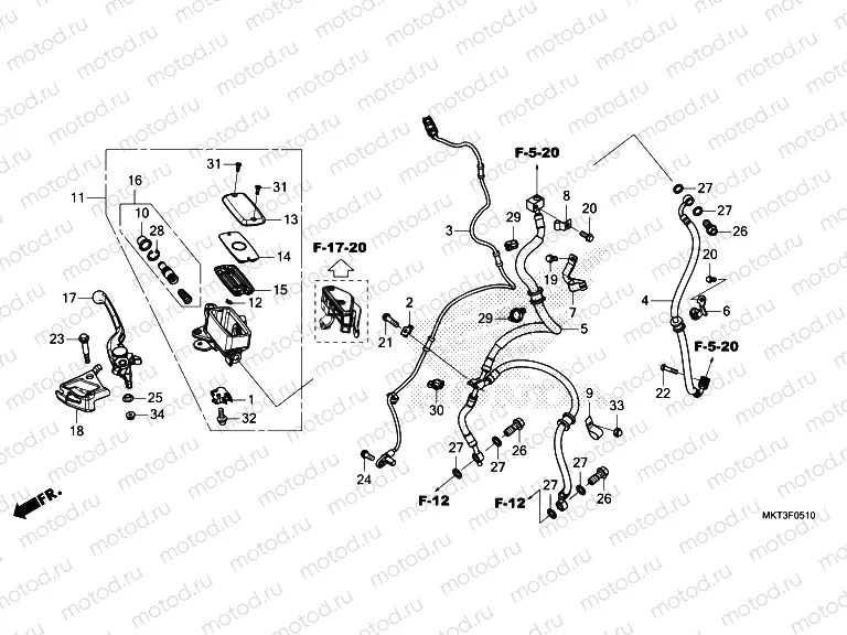 F-5-10 FRONT BRAKE MASTER CYLINDER