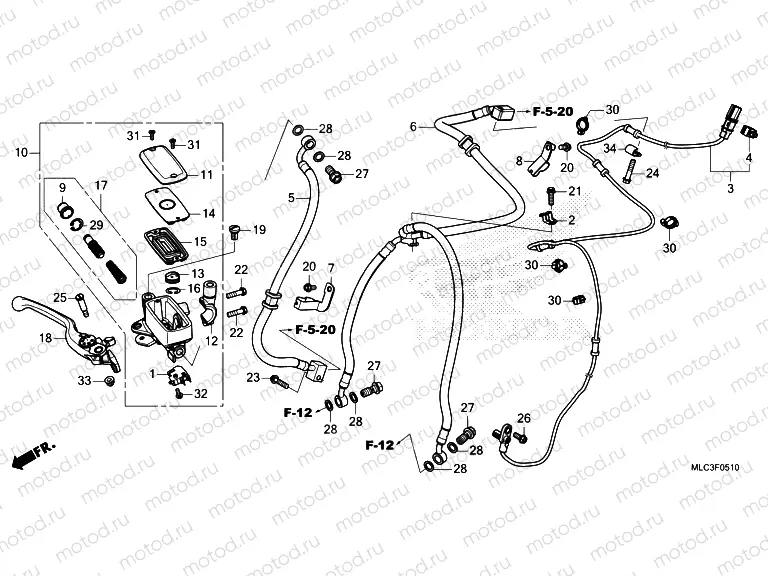 F-5-10 FRONT BRAKE MASTER CYLINDER
