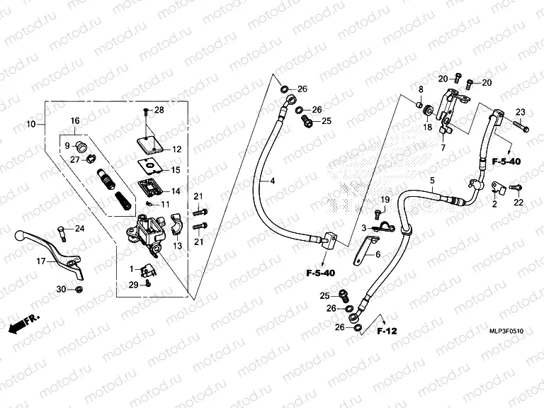 F-5-10 FRONT BRAKE MASTER CYLINDER