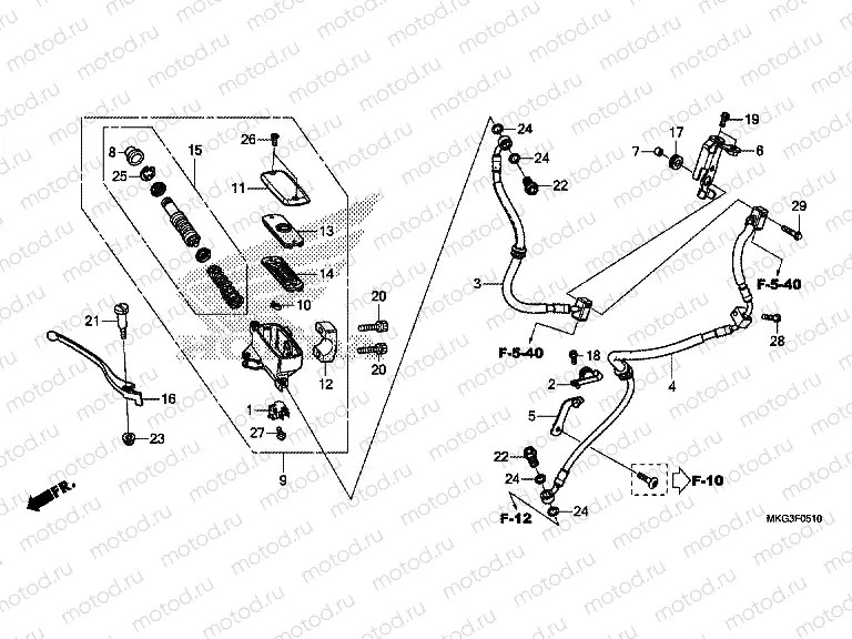 F-5-10 FRONT BRAKE MASTER CYLINDER