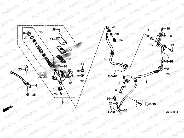 F-5-10 FRONT BRAKE MASTER CYLINDER
