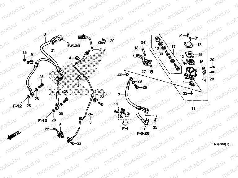 F-5-10 FRONT BRAKE MASTER CYLINDER
