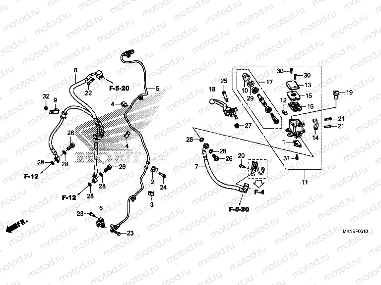 F-5-10 FRONT BRAKE MASTER CYLINDER