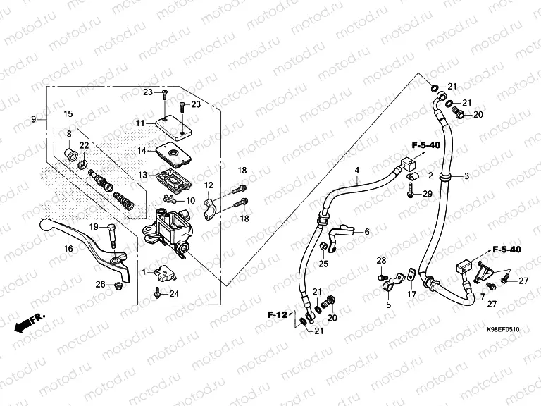 F-5-10 FRONT BRAKE MASTER CYLINDER