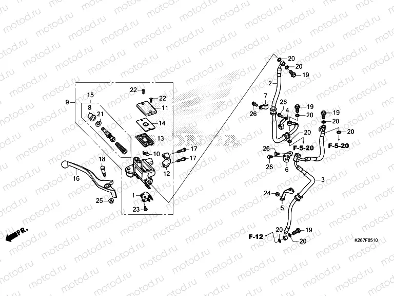 F-5-10 FRONT BRAKE MASTER CYLINDER
