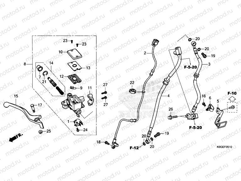 F-5-10 FRONT BRAKE MASTER CYLINDER