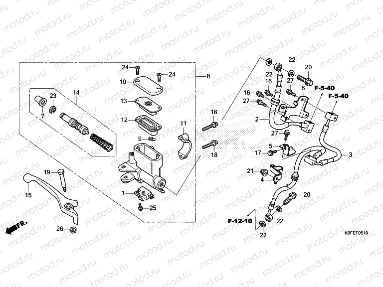 F-5-10 FRONT BRAKE MASTER CYLINDER