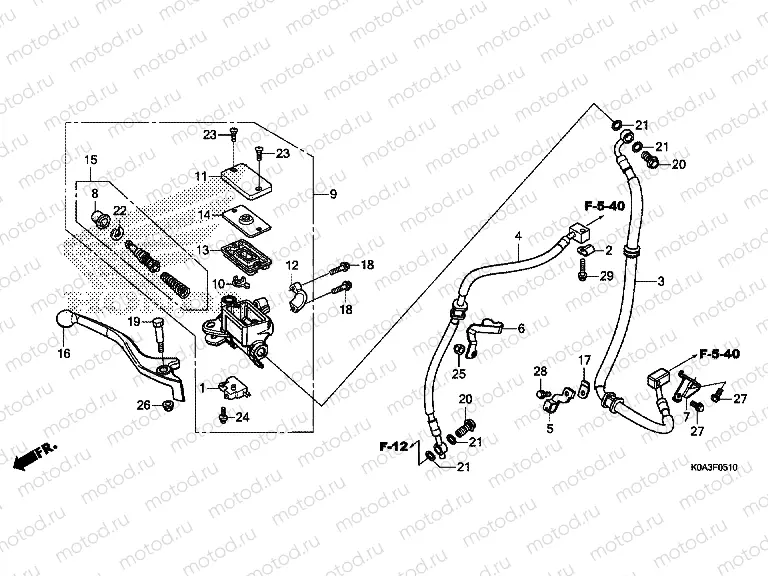 F-5-10 FRONT BRAKE MASTER CYLINDER