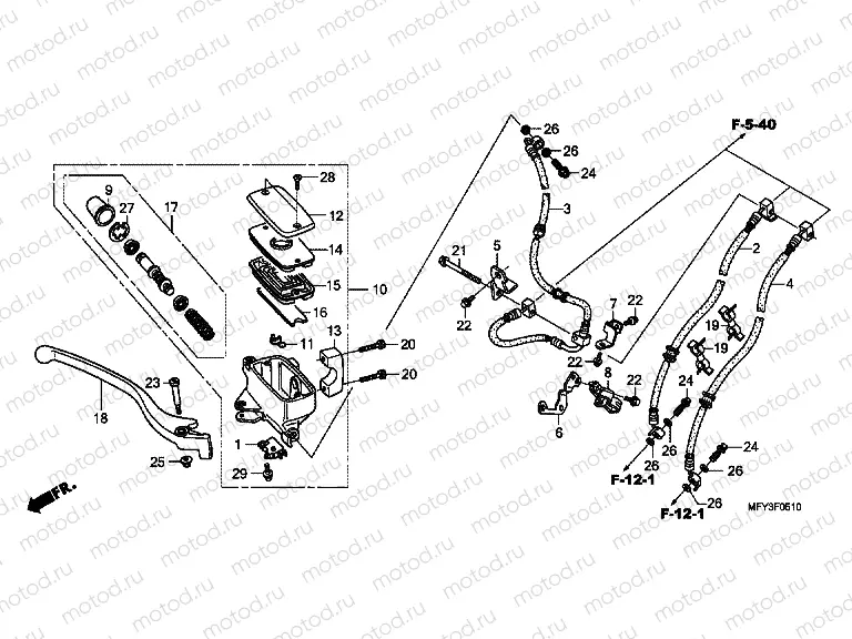 F-5-10 FRONT BRAKE MASTER CYLINDER (ABS)
