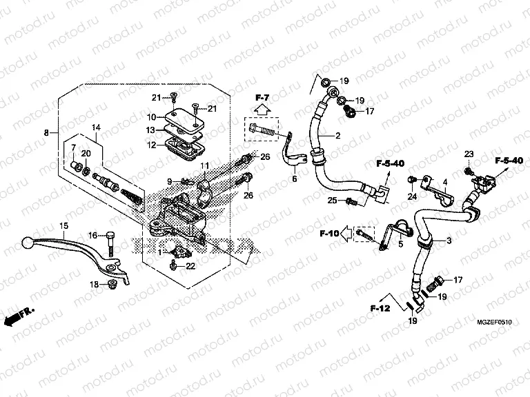 F-5-10 FRONT BRAKE MASTER CYLINDER (ABS)