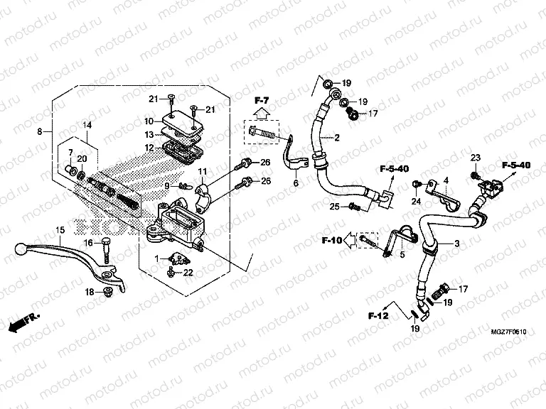 F-5-10 FRONT BRAKE MASTER CYLINDER (ABS)
