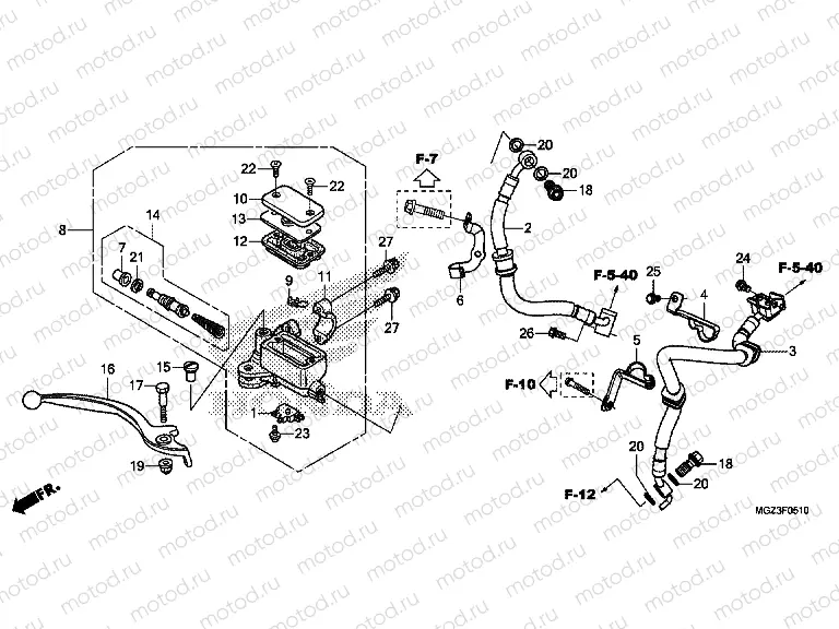 F-5-10 FRONT BRAKE MASTER CYLINDER (ABS)