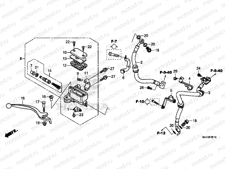 F-5-10 FRONT BRAKE MASTER CYLINDER (ABS)