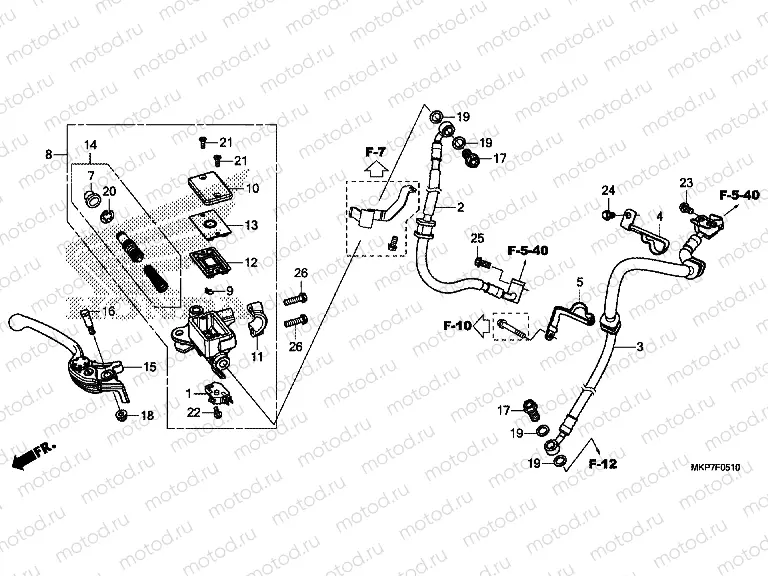 F-5-10 FRONT BRAKE MASTER CYLINDER (CB400XA & CB500XA)