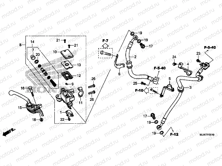 F-5-10 FRONT BRAKE MASTER CYLINDER (CB500FA)