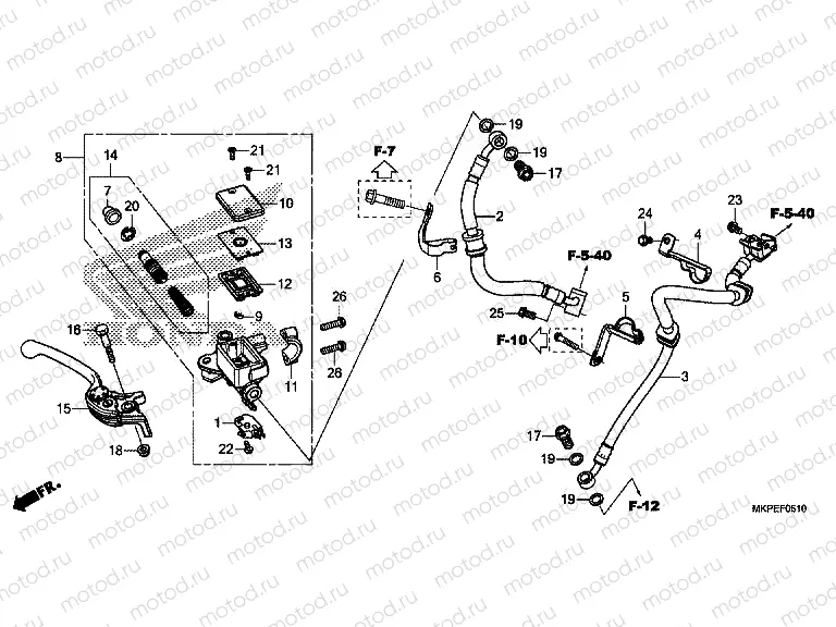F-5-10 FRONT BRAKE MASTER CYLINDER (CB500FA)